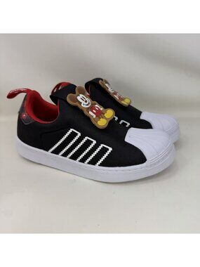 Adidas Superstar 360 Disney Mickey Mouse Slip On Shoes Black Boys Size 2